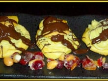 Choux à la crème de nougat et son chocolat chaud
