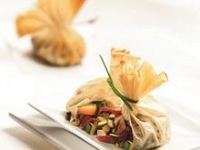 Aumônières de lardons fumés