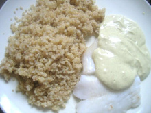 Flétan sauce curry et quinoa