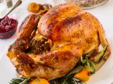 Chapon pain au foie gras et pain d'épice