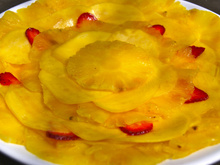 Carpaccio de mangue, ananas et fraises