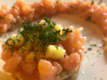 Tartare de saumon et crevettes