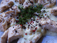 Poulet au boursin et poivre