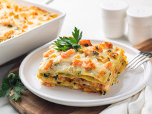 Lasagnes de saumon aux poireaux, sauce au mascarpone