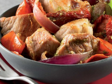 Rouelle de porc au pistou et tomates séchées