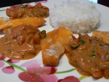 Filets de haddock au curry rouge