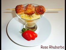 Beignets de fraises au thym et sa crème anglaise citronnée