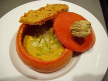 Velouté au potimarron et petits légumes