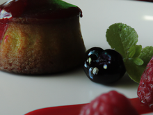 Fondant de fruits rouges et son sirop à l'anis vert