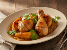Tajine de poulet au coing et au miel