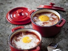Œufs cocotte Tomacouli et jambon