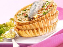 Tarte basquaise aux sardines pimentées