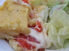 Gratin de polenta, tomate & mozzarella