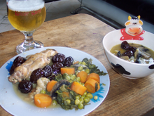 Lapin aux pruneaux et aux légumes