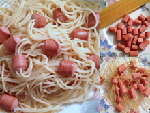 Spaghettis aux Knakis