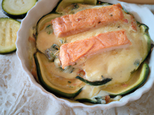 Gratin de saumon aux courgettes