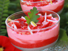 Mousses de fraises en verrine au Companion