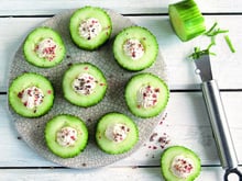 Concombres farcis aux quatre baies et au Chavroux ®