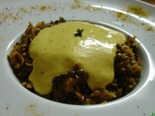 Lentilles germées, carottes et sabayon