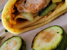 Crêpe farcie au poulet et courgette