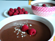 Soupe froide au chocolat et framboises