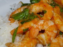 Crevettes thaï aux pousses d'épinards