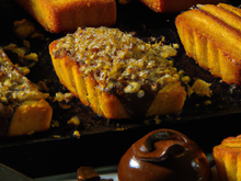 Financiers au praliné, gavotte au chocolat et noisette