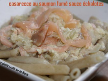 Casarecce au saumon fumé sauce échalotes