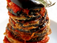 Parmigiana d'aubergines à la salentina (en version bouchées)