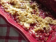 Crumble pomme-fraise et flocons d'avoine