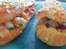 Eclairs aux pommes verte et deux saumons