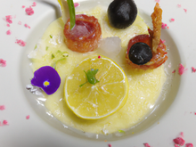 Sorbet de la mer sur son lit de parme