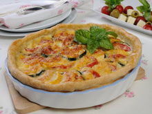 Tarte tomate, courgette, mozzarella