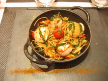 St Jacques aux saveurs d'Asie et sauce pistou