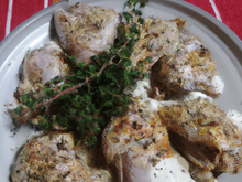 Chapon au yaourt et au thym