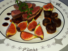 Filet de biche à la ficelle, figues rôties