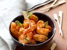 Crevettes laquées au miel et Worcestershire sauce