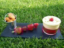 Fraîcheur fraises, citron vert et madeleines à la fleur d'oranger