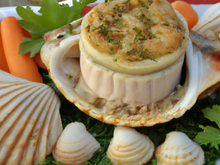 Terrine chaude aux coquilles Saint Jacques