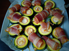 Courgettes farcies au jambon fumé
