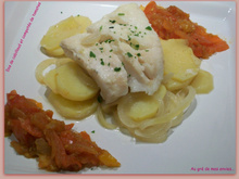 Dos de cabillaud et compotée de tomates