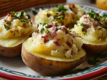 Pommes de terres farcies à la cancoillotte