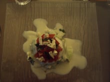 Tartare de concombre au chèvre frais