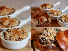 Compotée de lapin aux mousserons gratinée aux noisettes en coque de brioche perdue