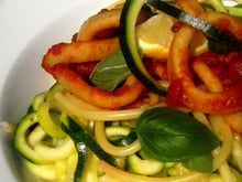 Bucatini et courgettes aux calamars