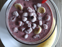 Smoothie glacé myrtilles bananes