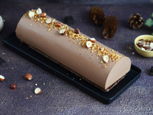 Bûche de Noël au chocolat et praliné