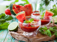 Gaspacho de pastèque et tomates