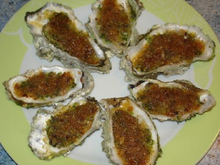 Huitres gratinées au champagne