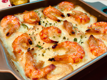 Cassolette de scampis au gratin